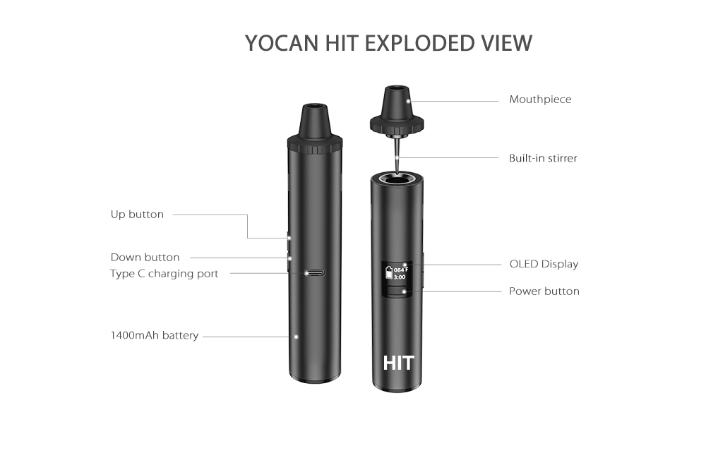 Original Yocan Hit Dry Herb Va - Dry Herb Vaping Accessories ulasan dan harga